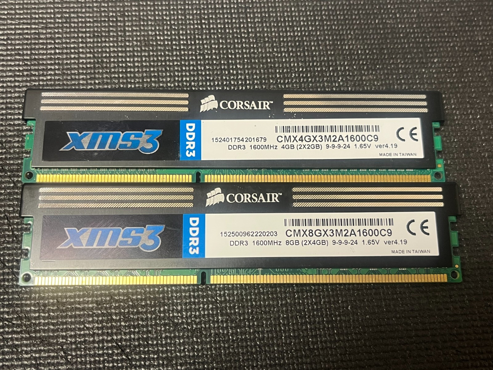 Corsair XMS3 DDR3 1600MHz 12GB RAM Lot 8GB 4GB PC3-12800 CL9 DIMM