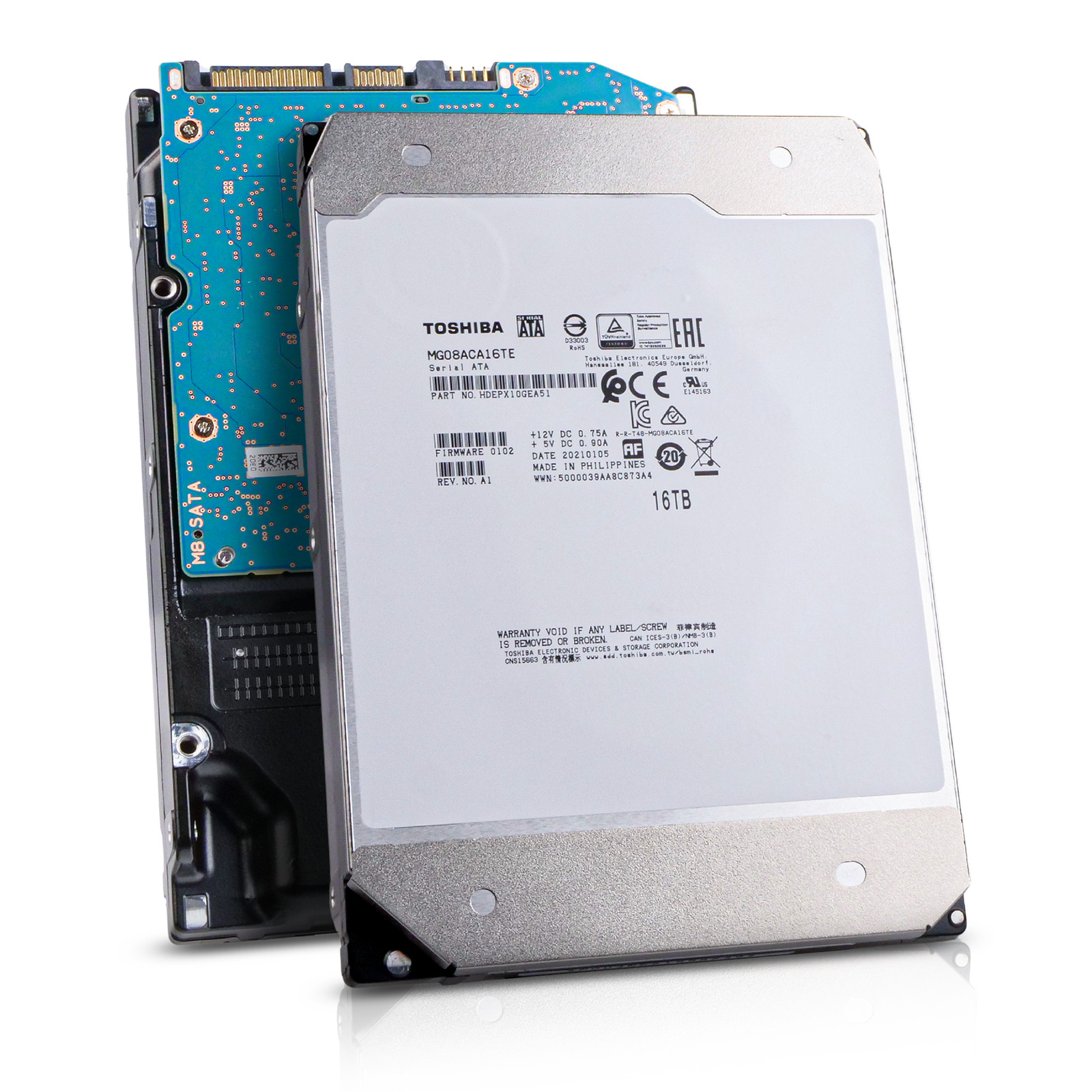 Toshiba MG08 MG08ACA16TE 16TB 7.2K RPM 3.5" SATA 6Gb/s 512e Enterprise HDD