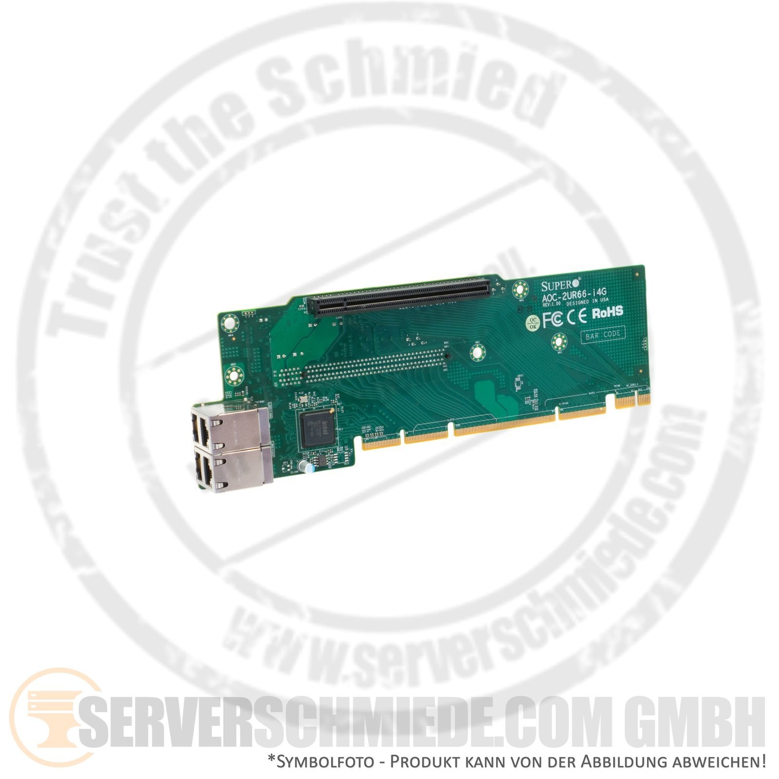Supermicro Riser Card Board 2U 2x x16 PCIe 3.0 + 4x 1Gb RJ-45 AOC-2UR66-i4G