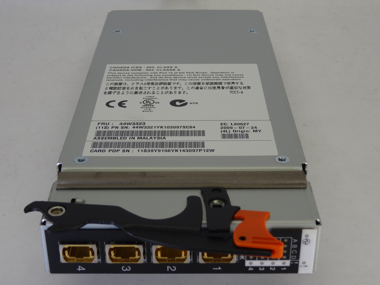 IBM 44W3323 44W3321 BLADECENTER OPTICAL PASSTHRU MODULE FC
