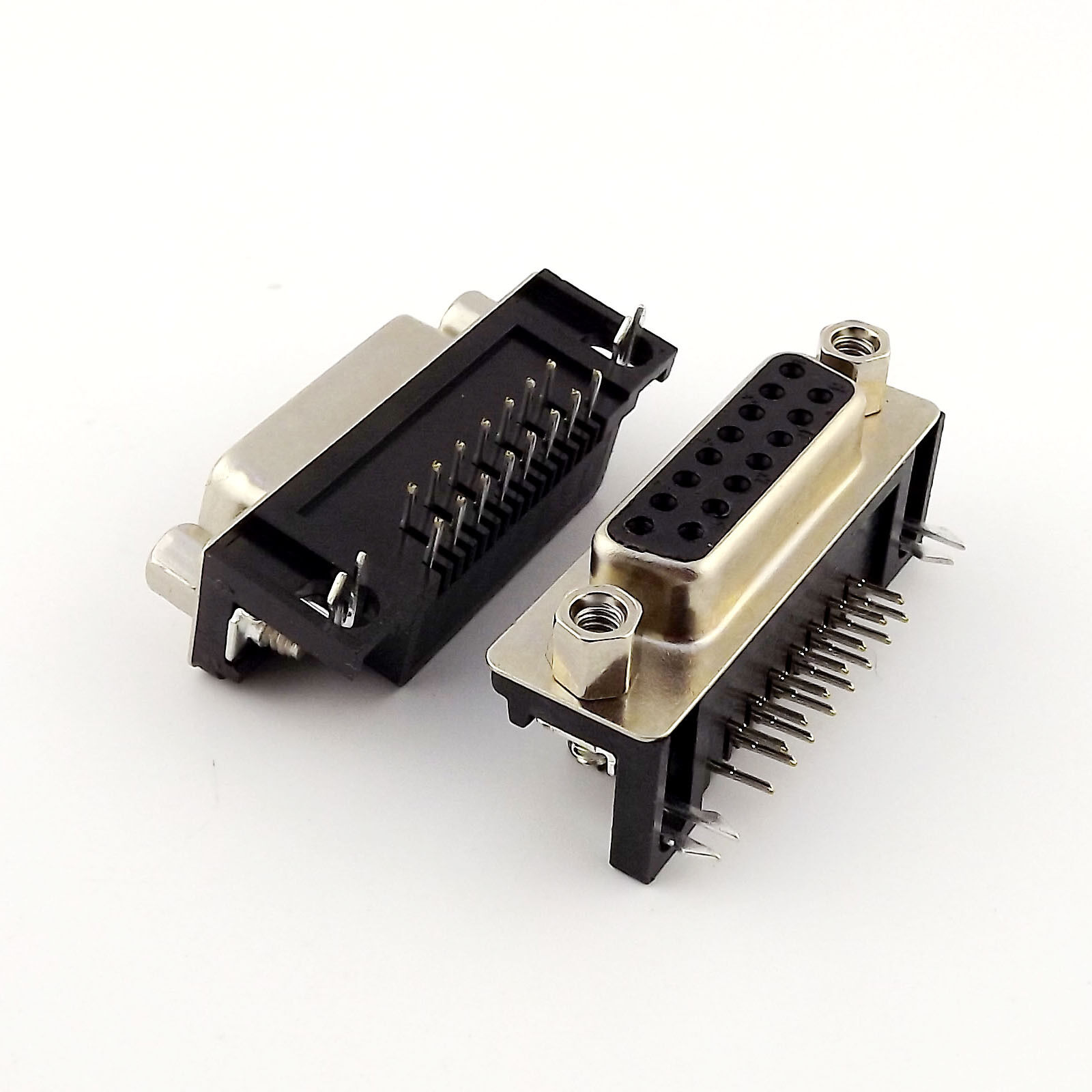 10x VGA DB15 15 Pin D-SUB 2 Rows Female Right Angle PCB Solder Connector Adapter