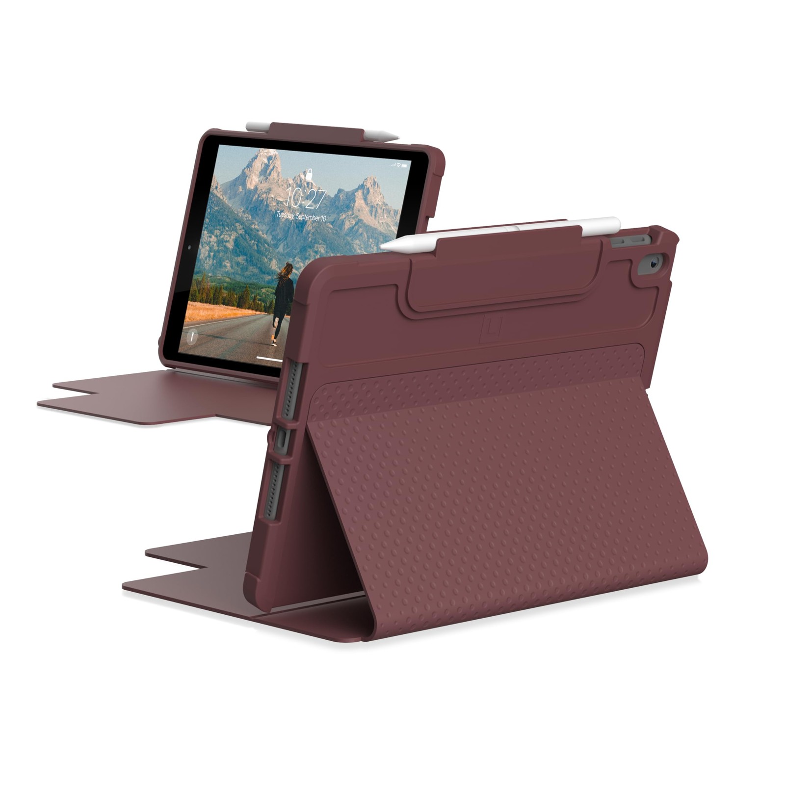 [U] by UAG iPad 10.2 Case 9th Gen 2021, 8th Gen 2020, Smart Folio DOT Aubergine