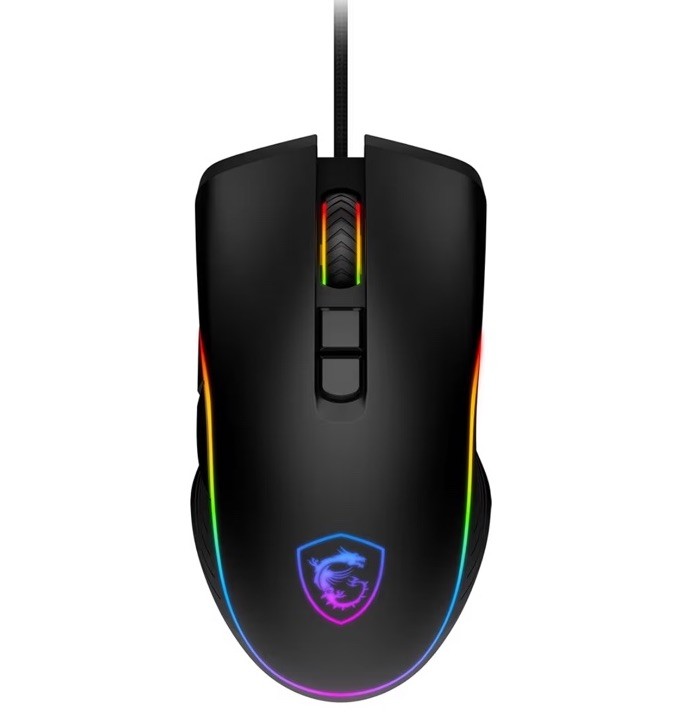 MSI Forge GM300 Lightweight Gaming Mouse - USB, RGB, Adjustable up to 7200 DPI -