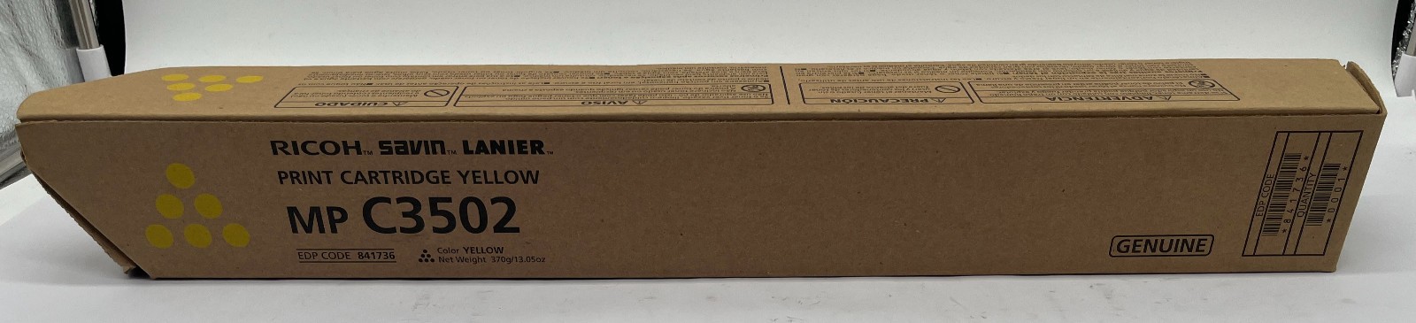 Genuine Ricoh 841736 (841648) Yellow Toner Cartridge, OEM