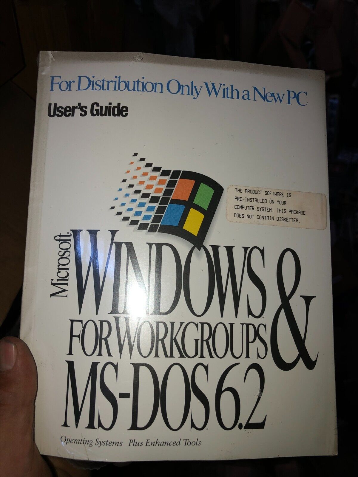SEALED Microsoft Windows 3.11 Workgroups & MS-DOS 6.2 PC User's Guide COA RARE
