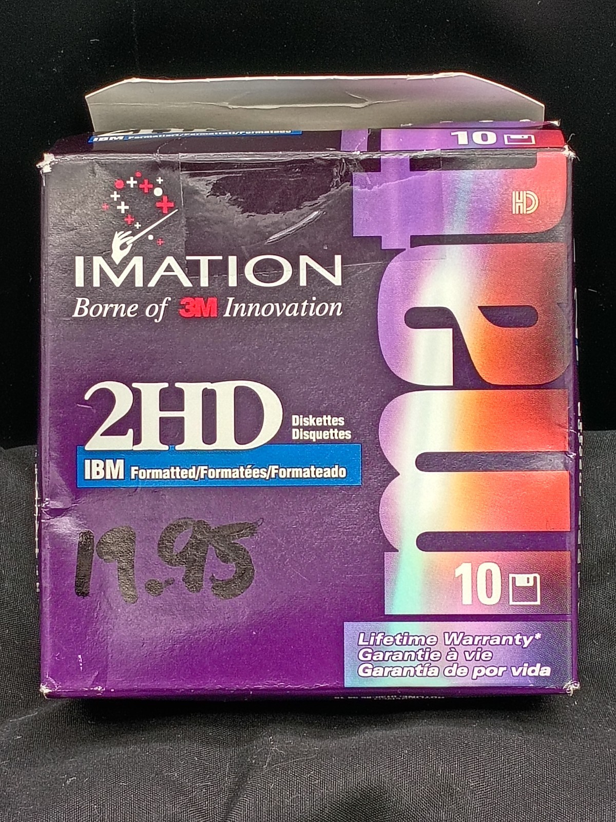 Imation 2HD 3.5” Floppy Disks IBM Formatted 10 Pack- New Open Box- Vintage- NOS