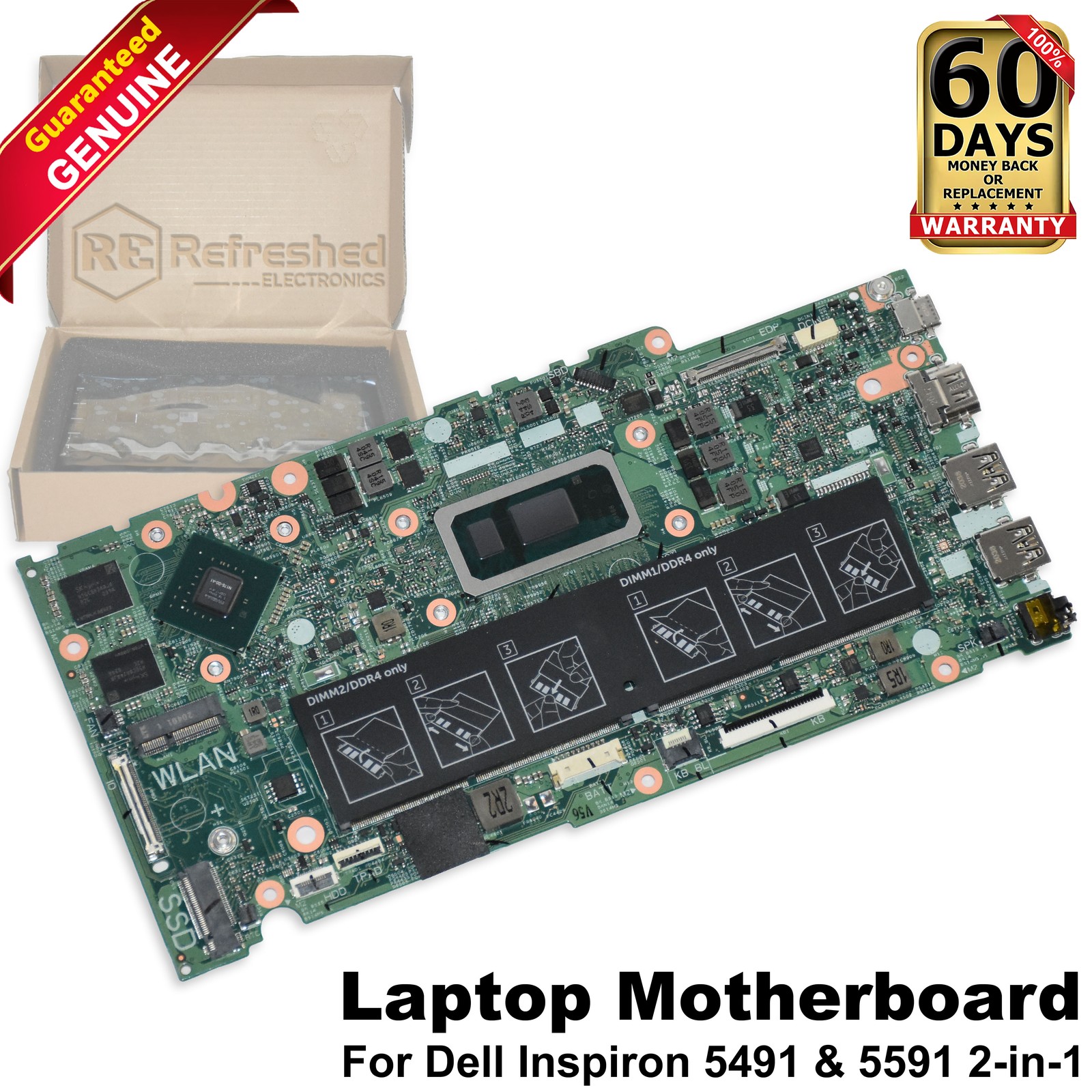 Dell Inspiron 5491 2in1 Motherboard i7-10510U 1.8GHz NVIDIA MX230 17859-1 J0N00