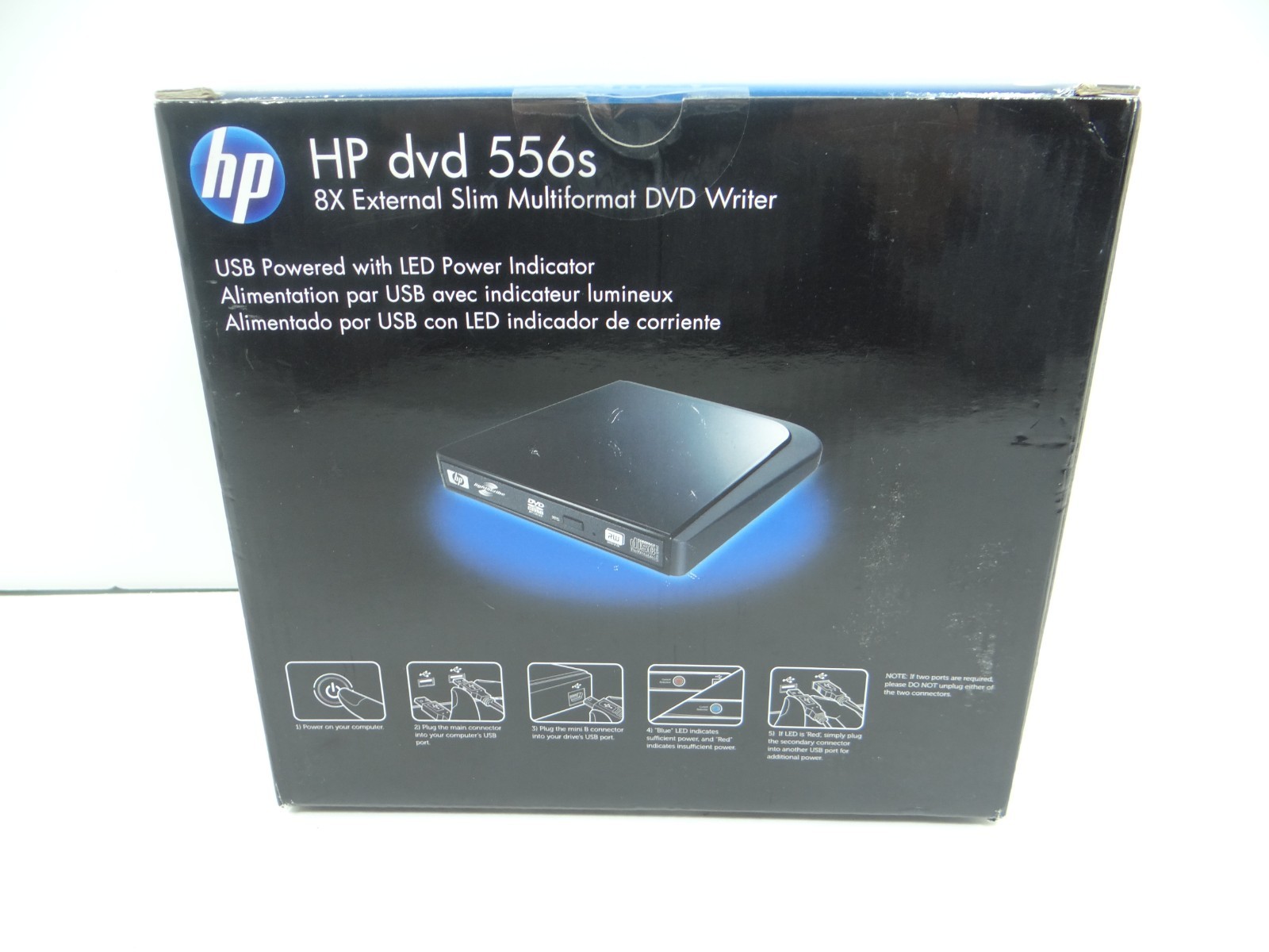 HP DVD 556s 8X External Slim Multiformat DVD Writer New Sealed