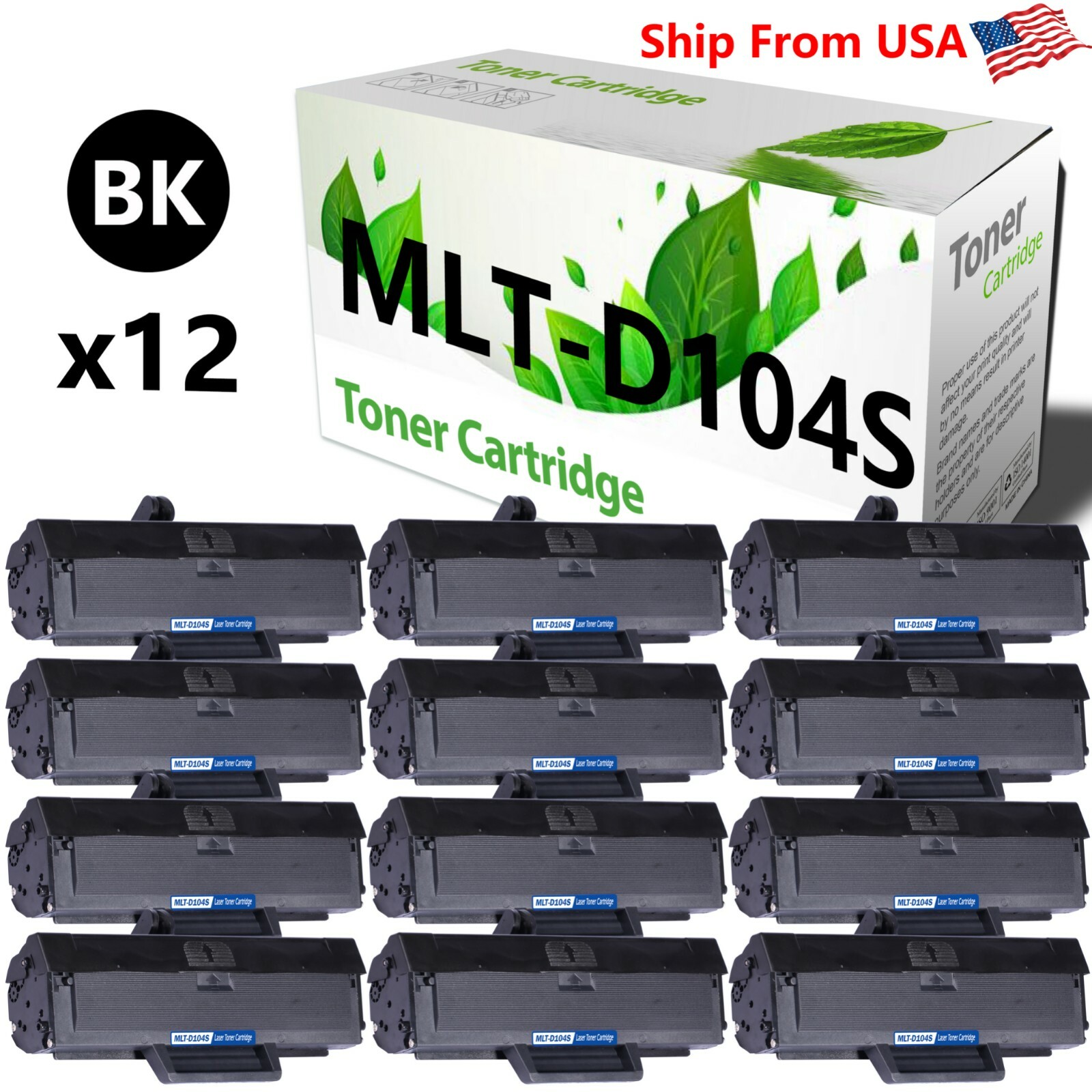 12PK Compatible MLT-D104S D104S Toner Cartridge For ML-1670 Laser Printers