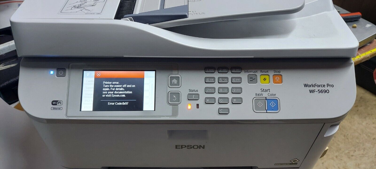 Epson WorkForce Pro WF-5690 Replaceable Ink Printer ERROR CODE SALVAGE PARTS