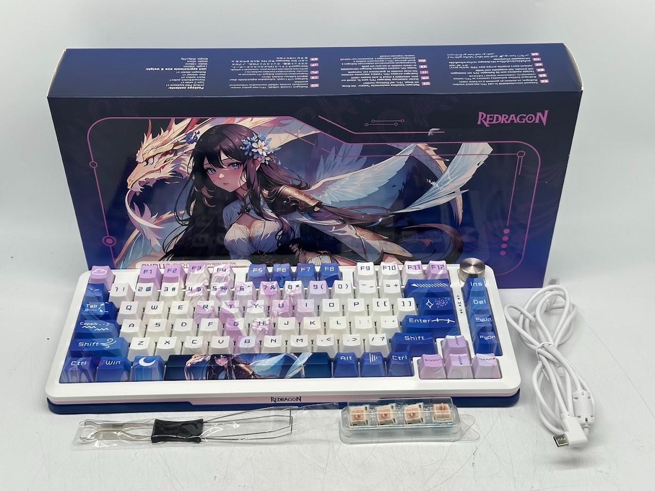 Redragon MCK681C Cyrus PRO RGB 75% Wireless Gaming Keyboard - White