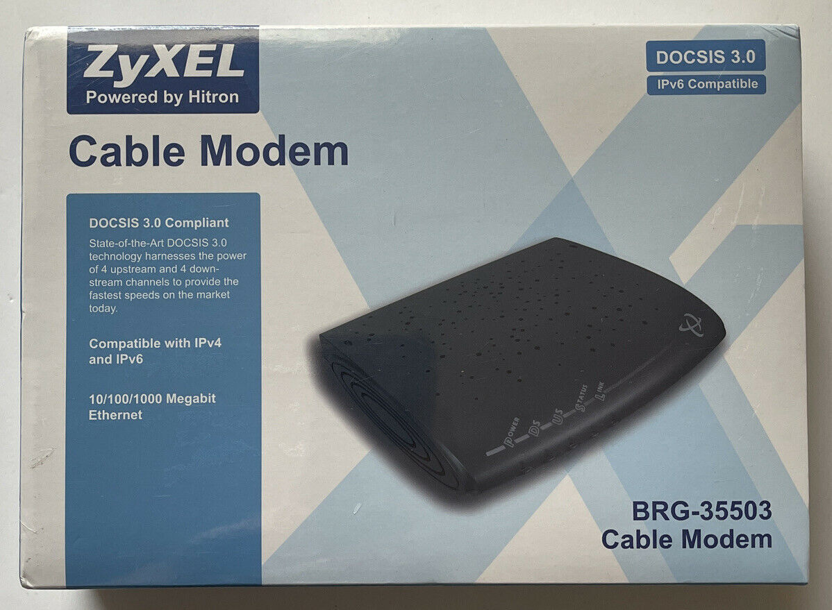 Brand new ZyXEL BRG-35503 Wired Cable Modem DOCSIS 3.0 IPv4 & IPv6 Compatible