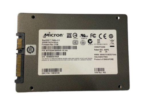 Micron P400e 200GB SATA SSD 2.5" RealSSD MTFDDAK200MAR 1180331 EMC 118033108