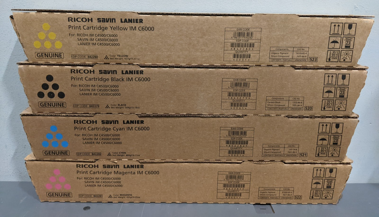 Ricoh Genuine Toner Set IM C6000 - CMYK 842279 842280 842281 842282