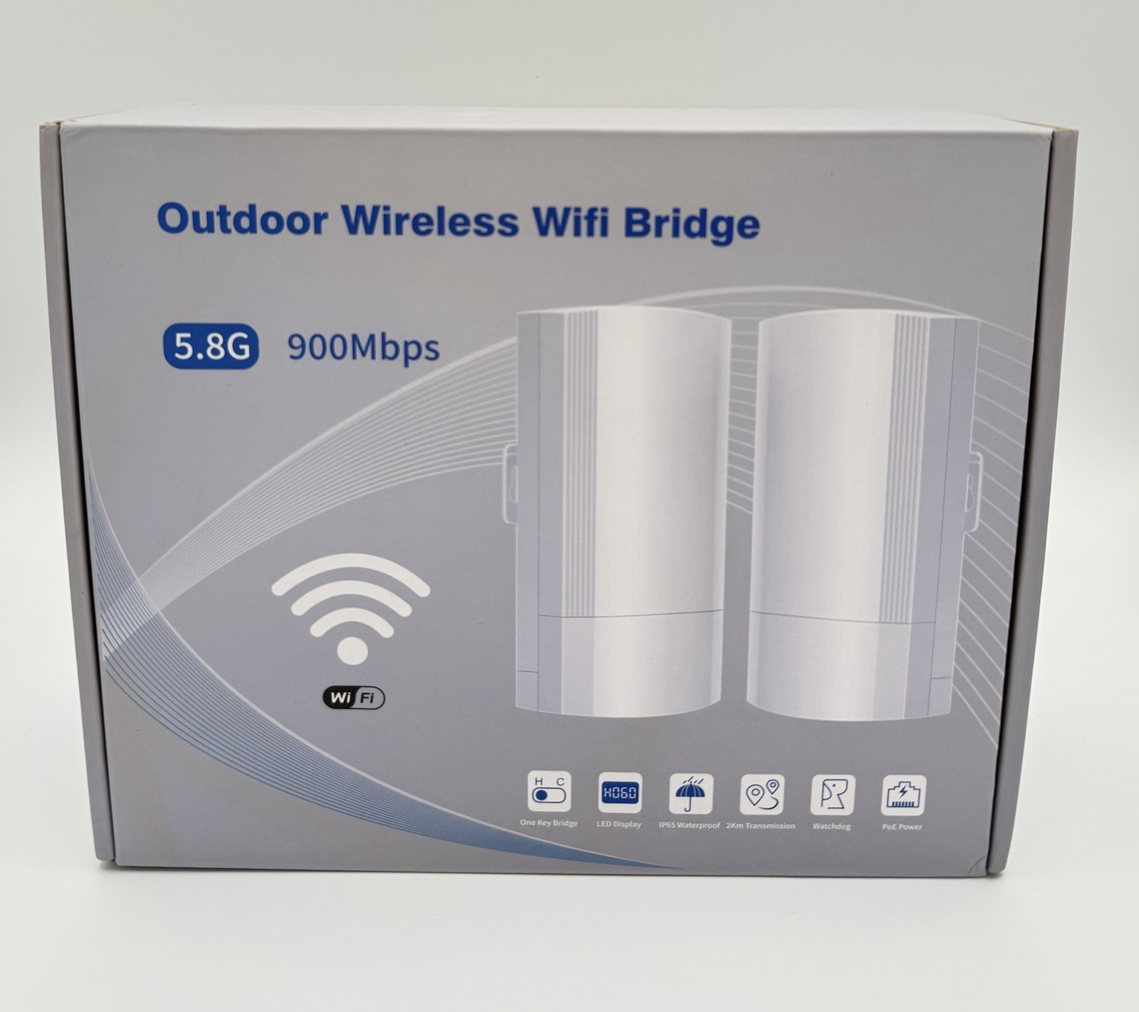 5.8GHz Outdoor Wireless Bridge Up To 3KM 12dBi High Gain Antenna 24v POE