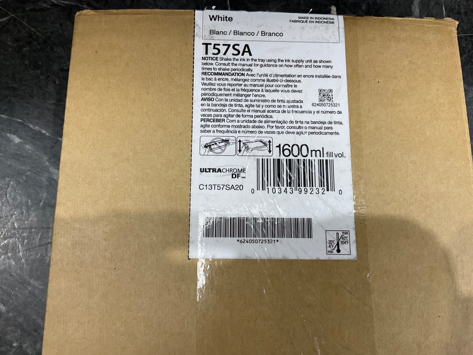 Epson UltraChrome DF White Ink Pack SureColor G6070 T57SA20  NEW SEALED INSIDE