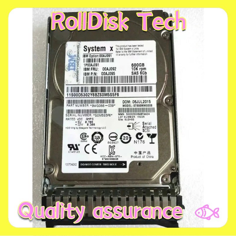 Open Box NEW IBM 00AJ091 00AJ092 00AJ095 600GB 10K 6GBPS SAS 2.5 G3HS HARD DRIVE