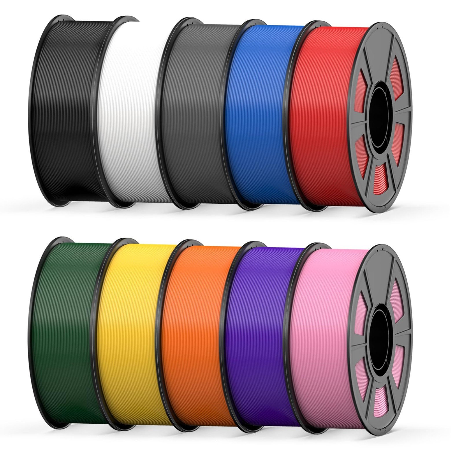 1.75mm PETG Filament 10-Pack Bundle, High Strength, Tangle-Free, Accurate & Easy