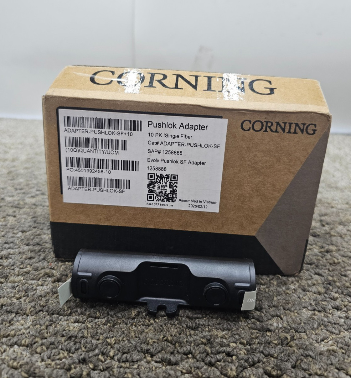 (QTY 10) Corning 1258888 Single-Fiber Pushlok Adapter 50 lbs Cable Strength