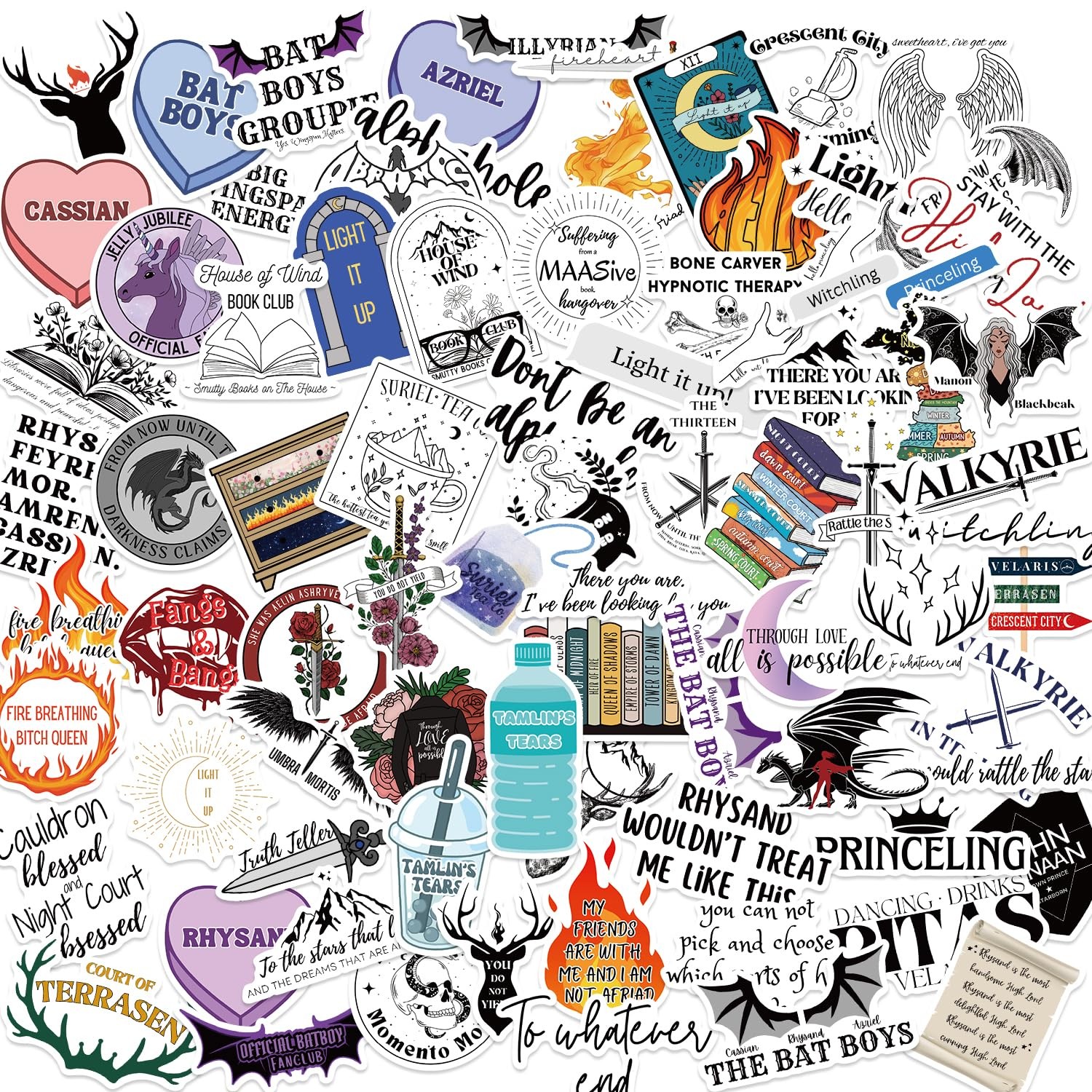 Reppray 100PCS SMJ Book Stickers Pack, Bookish for Kindle, AC White