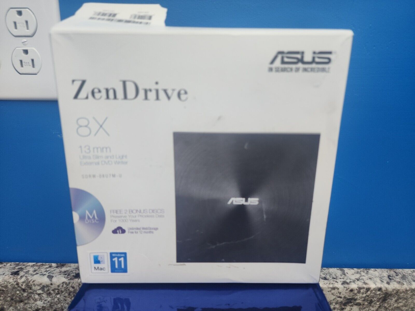 ASUS Usb 2.0 Zendrive Ultra-Slim External Dvd Drive, SDRW08U7MU/BLK/G/AS