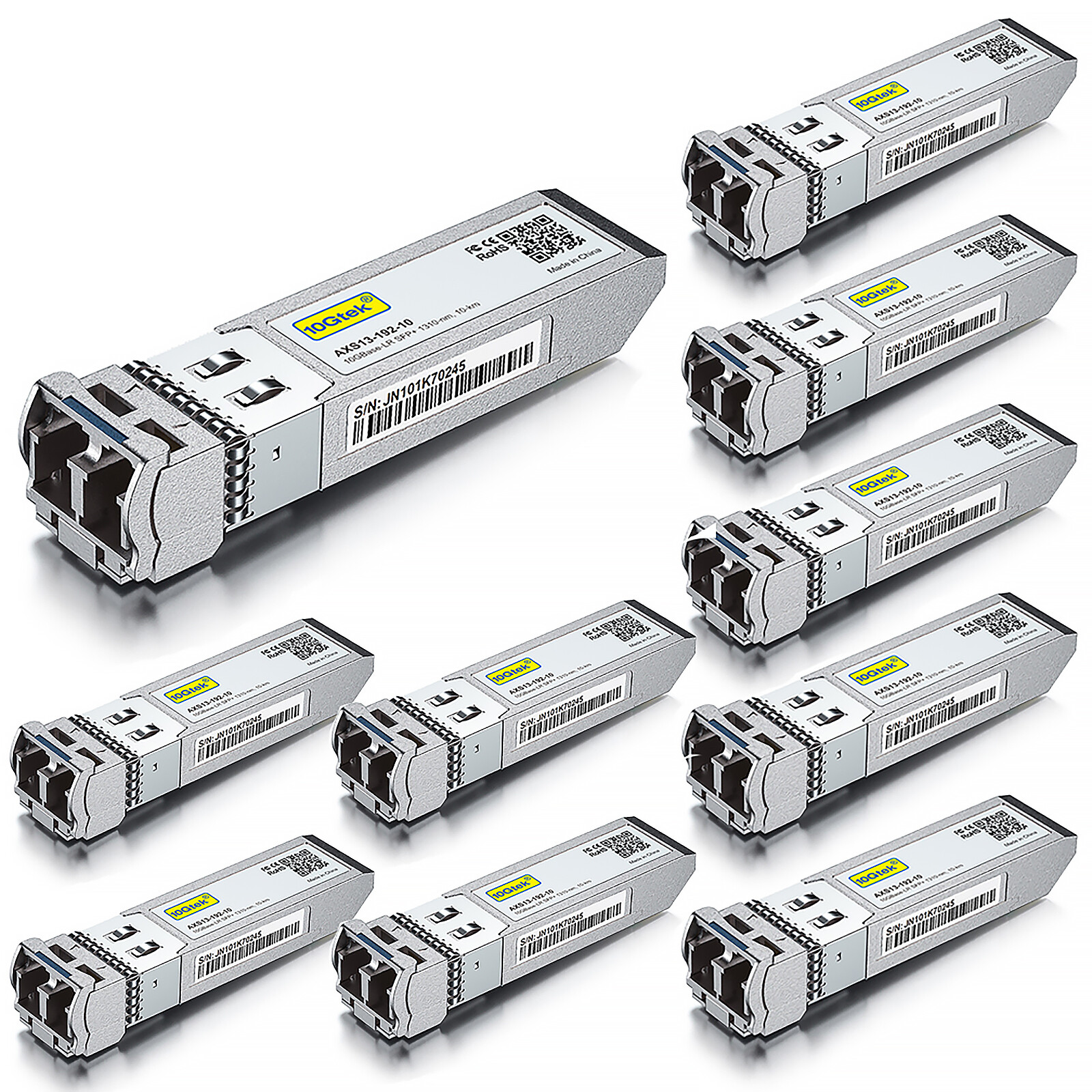 10 Packs 10GBase-LR 10G SFP+ Transceiver, 1310nm SMF 10 km For Cisco SFP-10G-LR
