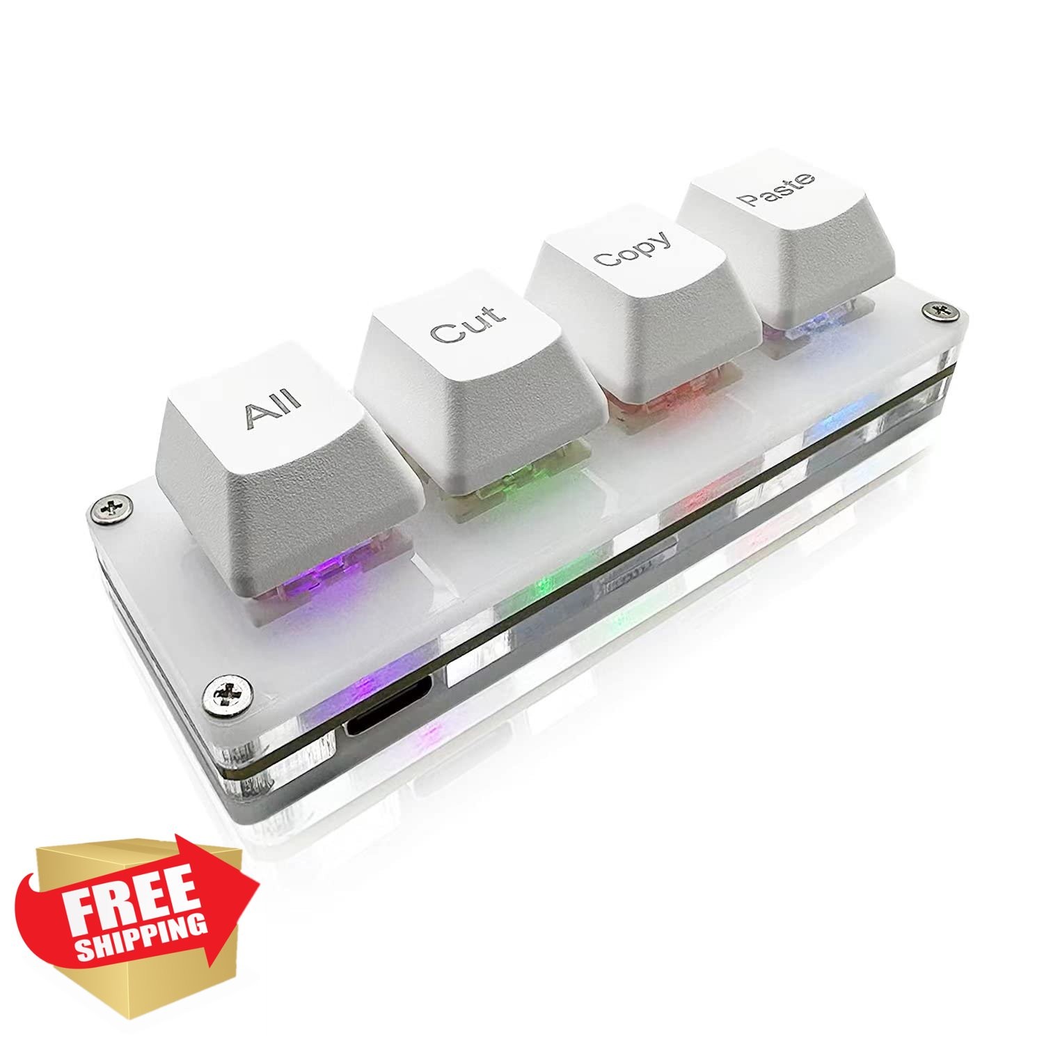 BTXETUEL Mini 4-Key Select-All Cut Copy Paste Macro Pad Ctrl A X C V Shortcut...