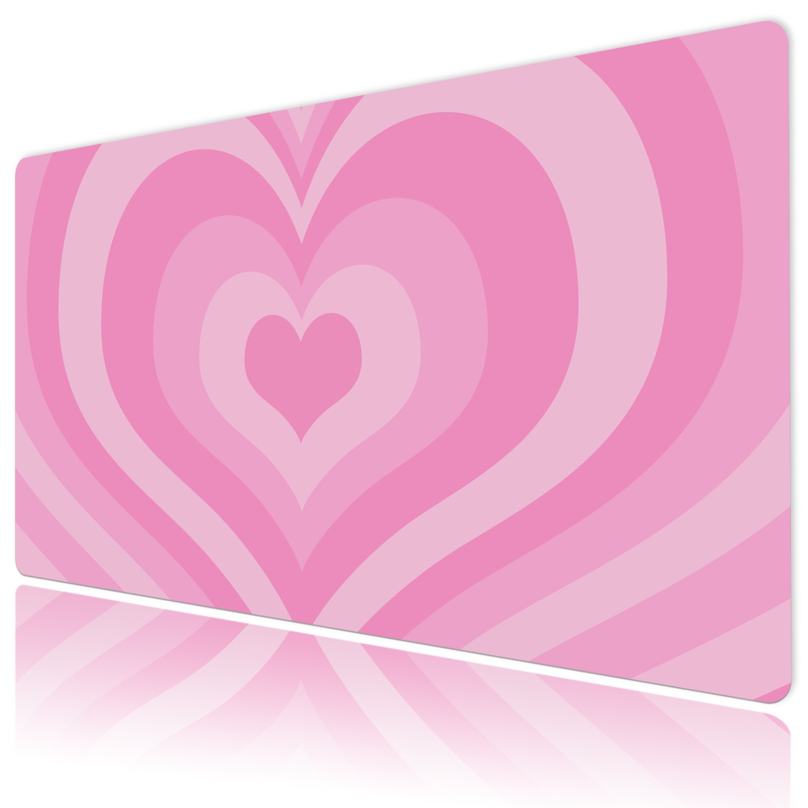 Pastel Cute Heart Pink Desk Pad for Keyboard Large Desk Mat 31.5x15.7 inch
