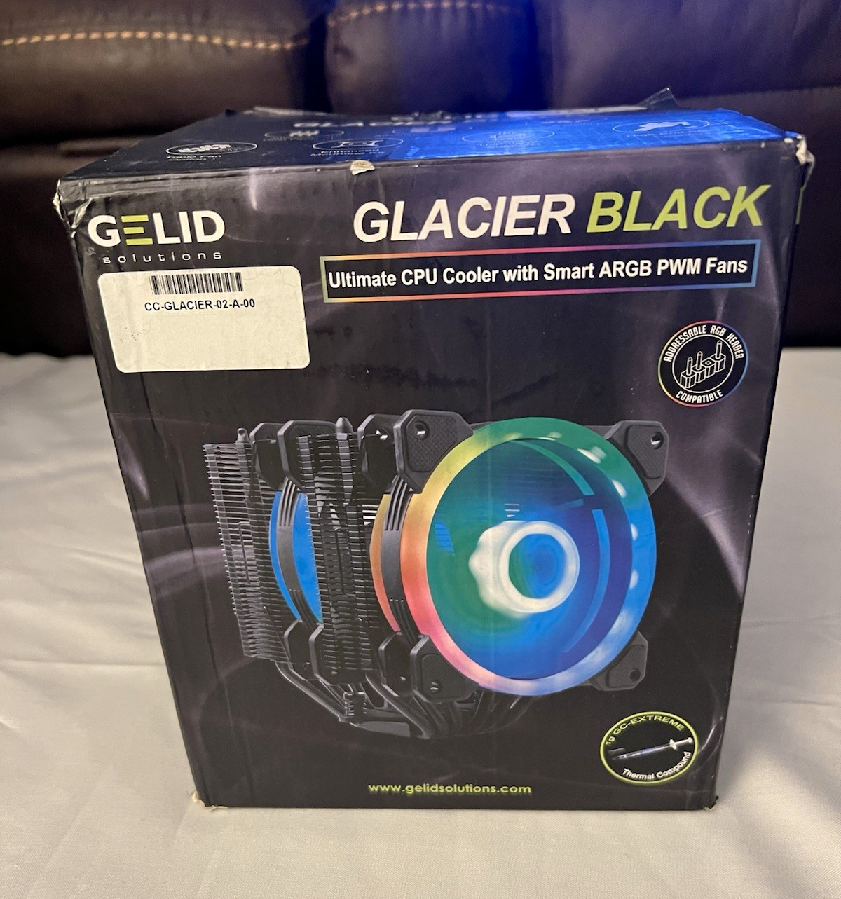 GELID Solutions Glacier Black 120mm Multicolor ARGB PWM CPU Fan Heatsink