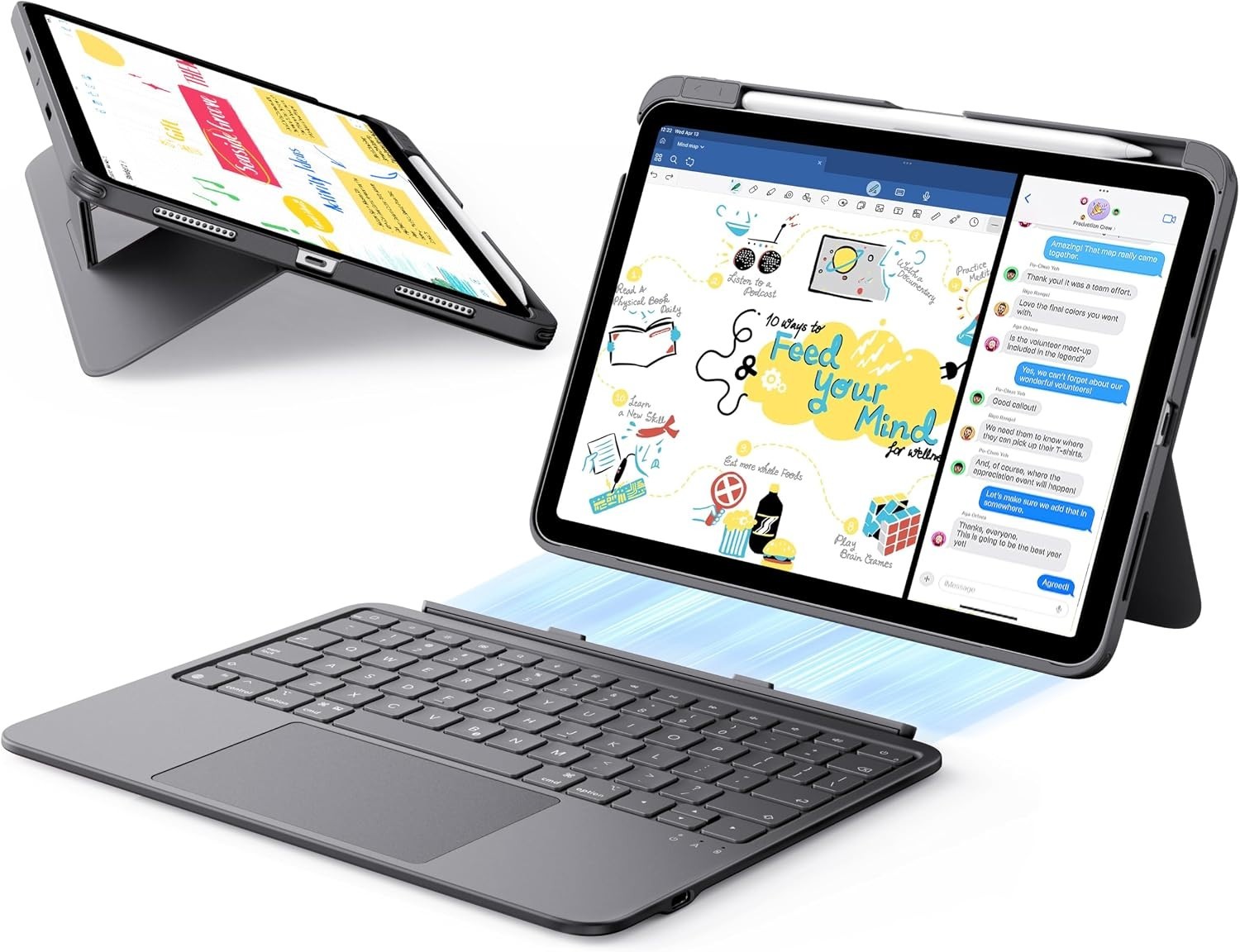 For iPad Air 11 Inch Case With Keyboard M4, M3, M2 (Ultra-Light)