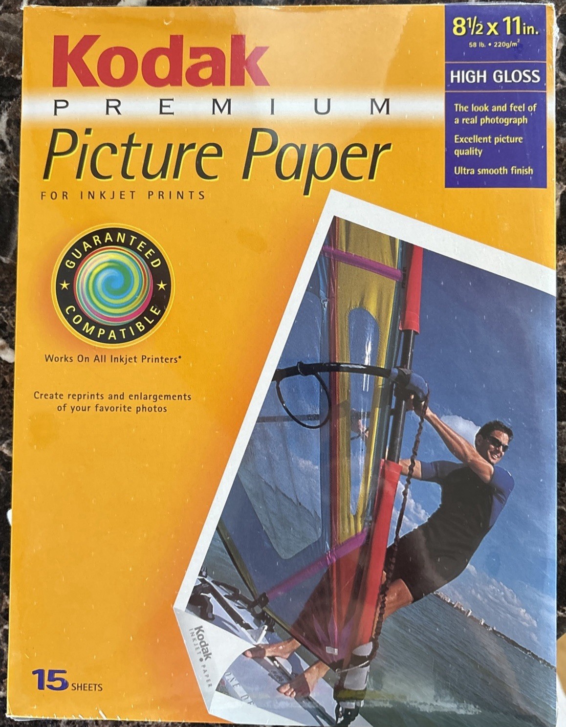 Kodak Photo Printing Paper Premium High Gloss 15 Heavy Weight sheets 8 1/2 x 11