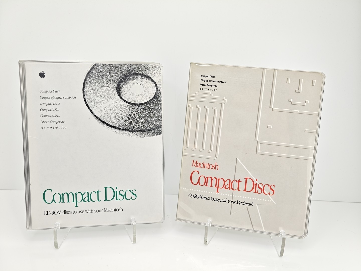2 x Vintage Apple 90s Macintosh Mac Compact Discs CD-ROM Organizer Software Case