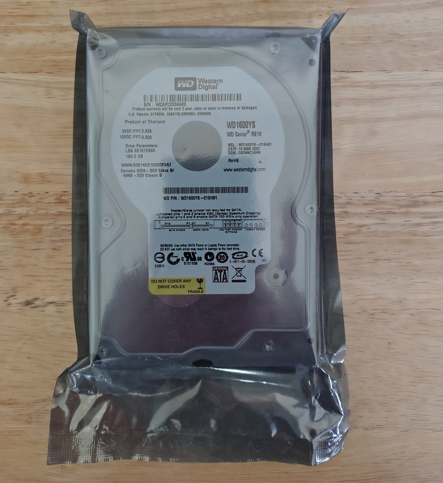 Western Digital Caviar 160 GB, HDD, 7200RPM (WD1600YD) BRAND NEW