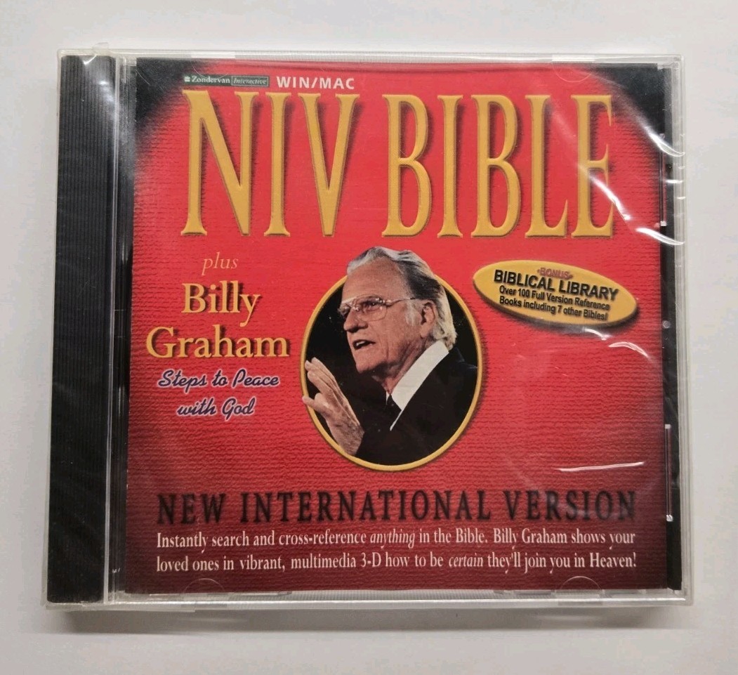 NIV Bible Billy Graham New International Version Windows 3.1 95 98 Mac PC CD ROM