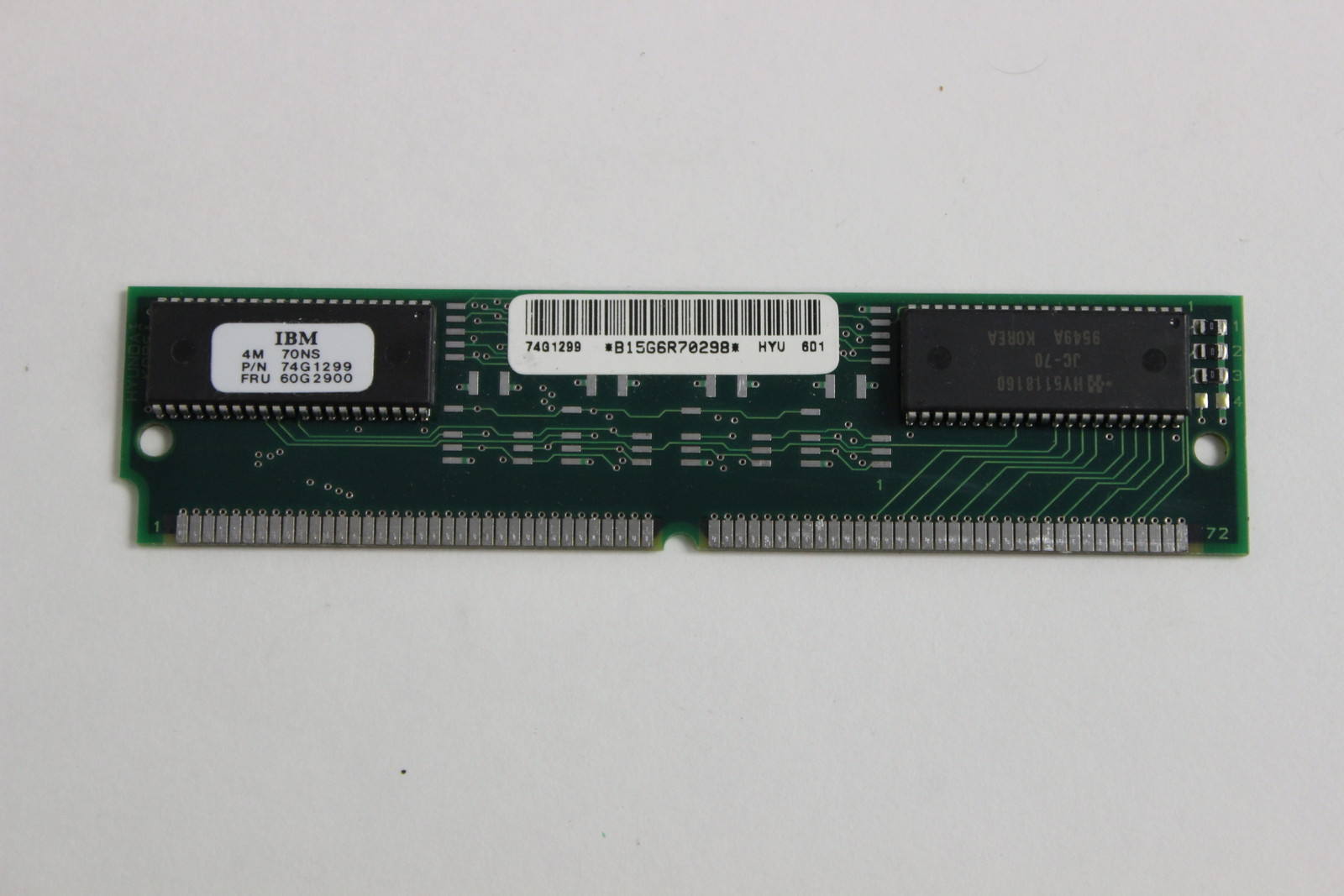 IBM 60G2900 4MB 70NS 72 PIN SIMM 74G1299  WITH WARRANTY