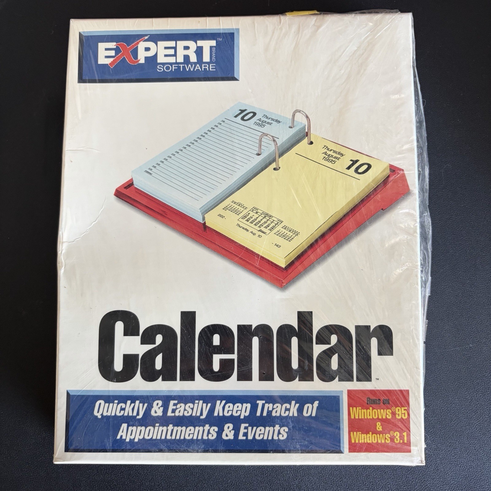 Vintage 1995 Expert Calendar PC Windows 3.1/95 IBM 3.5” Floppy New Sealed