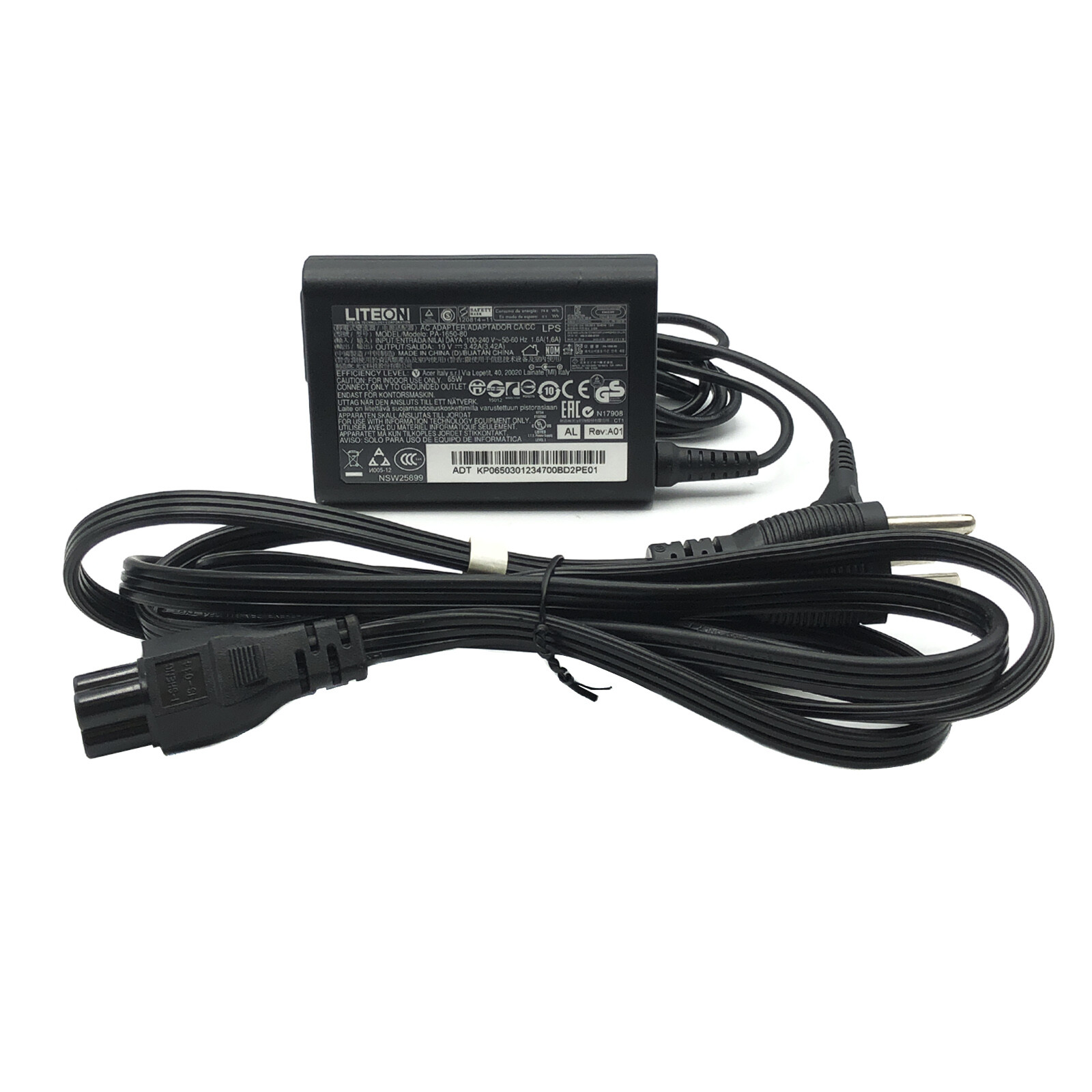 Genuine LiteOn Acer 65W 19V Adapter for A11-065N1A A065R035L A18-065N3A 3.0mm