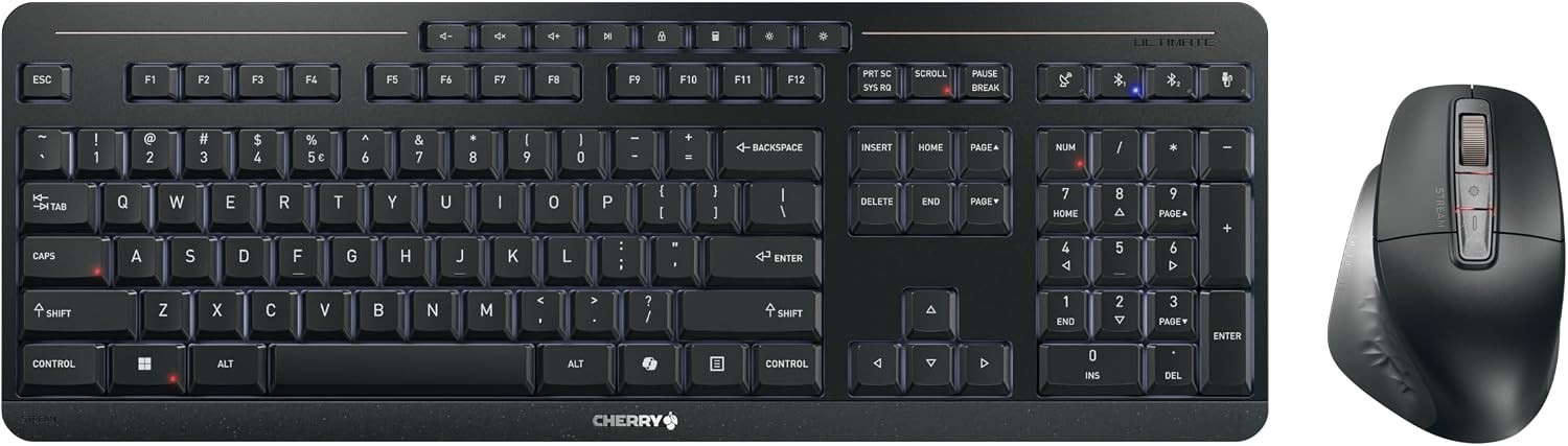 CHERRY Stream Desktop, Wireless Keyboard & Mouse Combo Black..