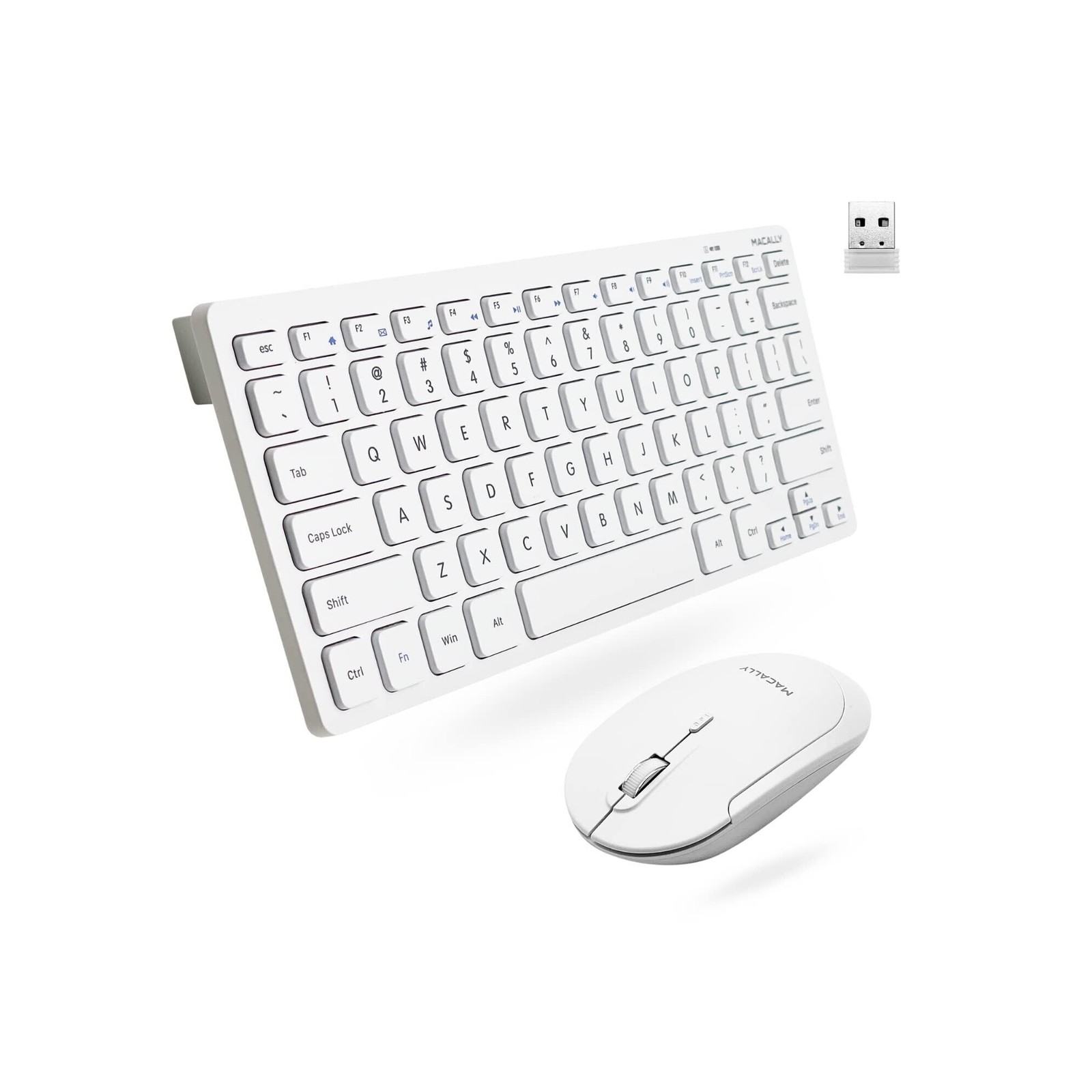 Macally Peripherals RFCOMPACTWCB COMPACT WRLS RF KEYBOARD MOUSE WHITE COMPACT RF