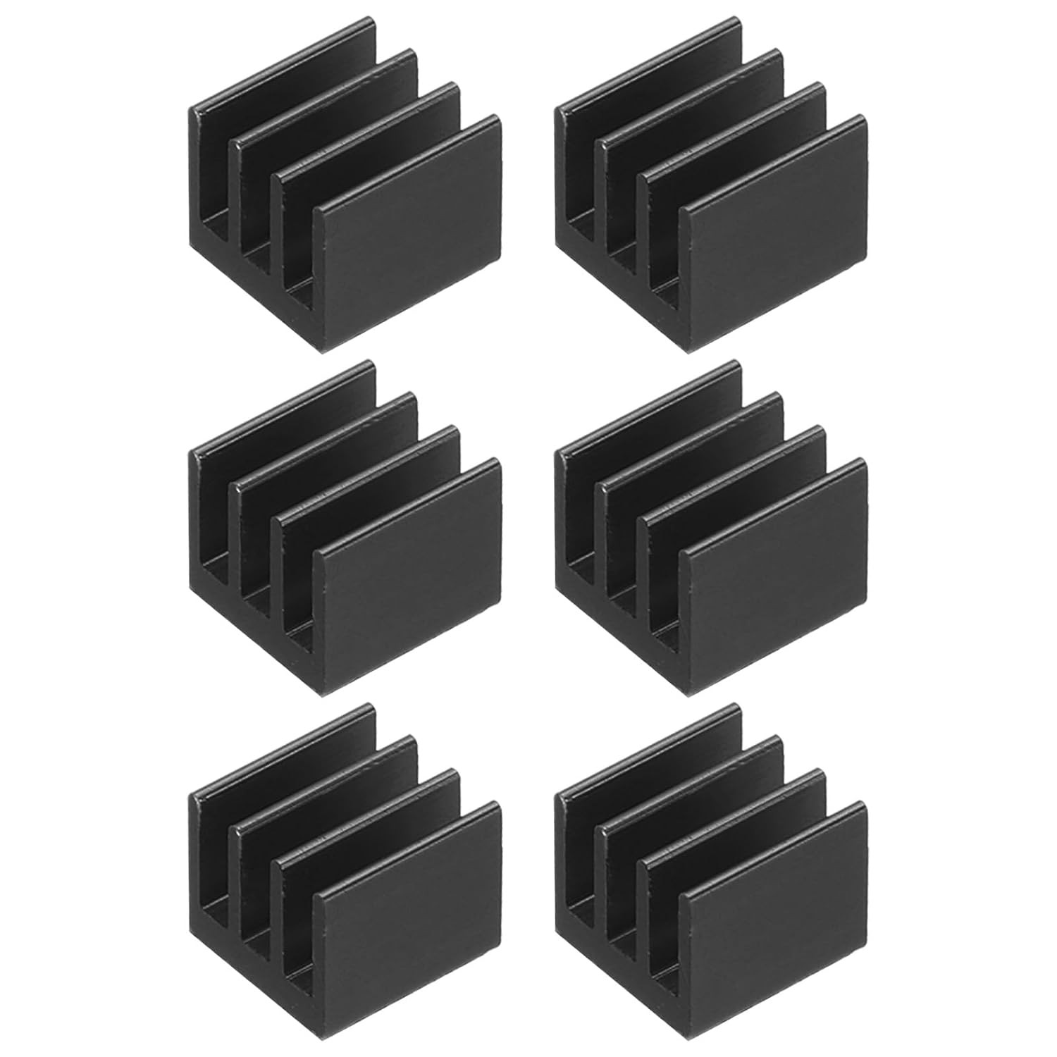 6 Pcs Heatsink 7X7X6Mm Aluminum Heat Sink with Thermal Blue Sticker Black