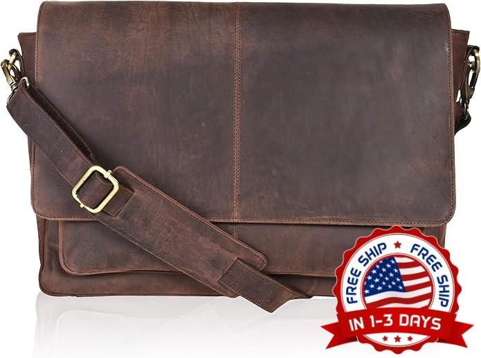 Bolso bandolera de piel para hombre y mujer - Maletín para portátil NUEVO US