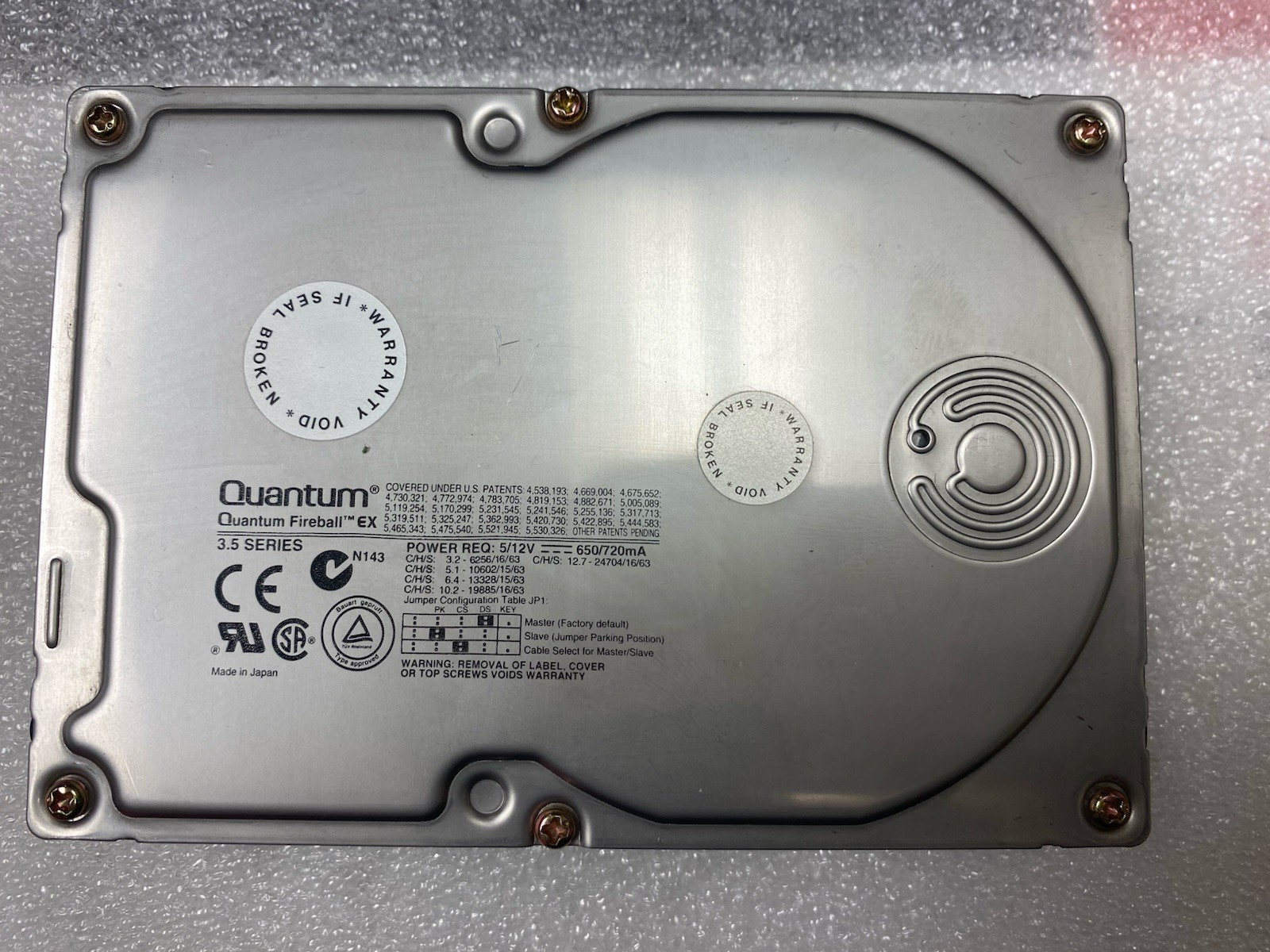 Quantum Fireball EX6.4A EX64A012 3.5” Hard Drive IDE 6.4GB