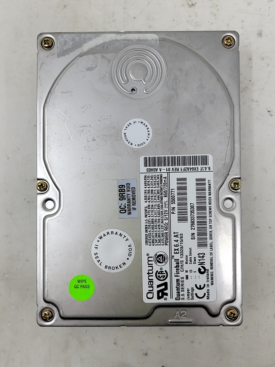 QUANTUM FIREBALL EX6.4A EX64A012 3.5" Hard Drive IDE 6.4GB
