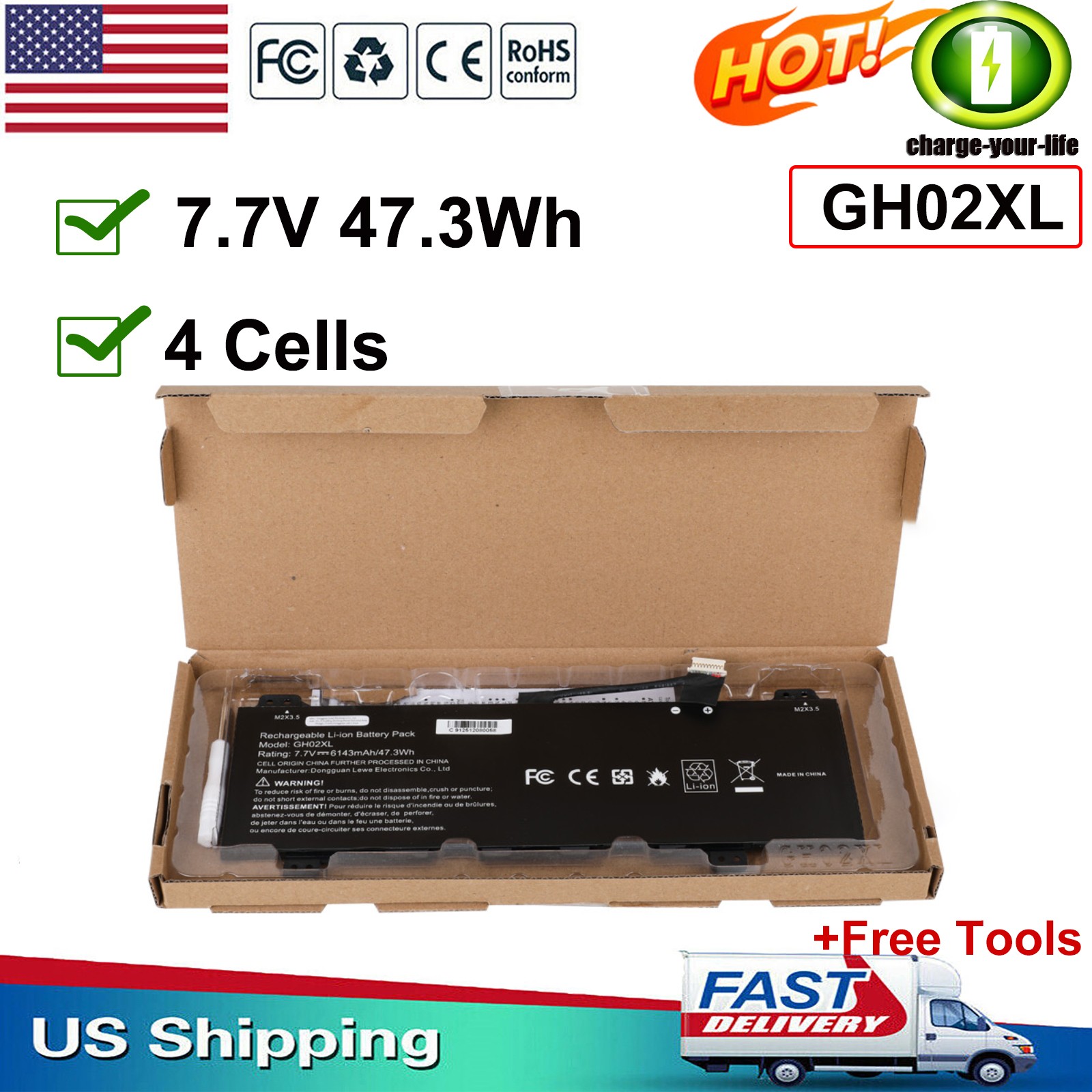 GH02XL L75253-271 Battery for HP Chromebook 11A 11 G8 14 G6 14A-NA L75783-005 US