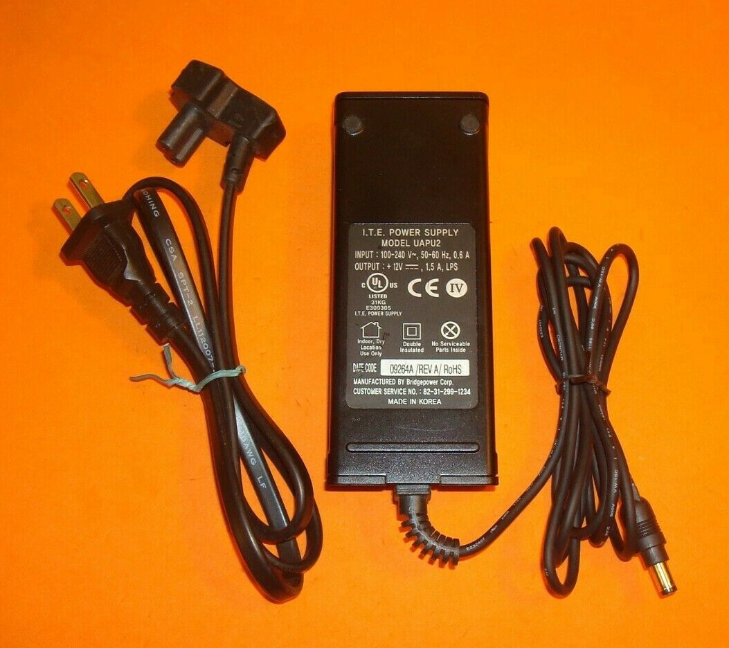UAPU2  OEM SAMSUNG ADAPTER 12 V  1.5 A ITE POWER SUPPLY w/ CORD C5.5