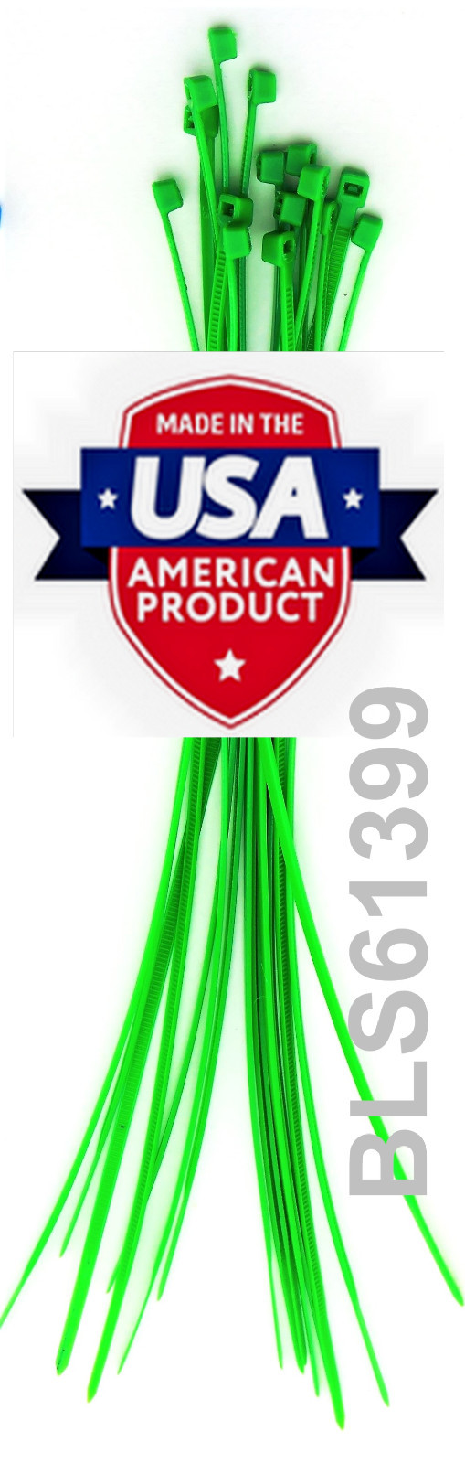 400 USA Made TOUGH TIES 6" inch 40lb Nylon Tie Wraps Wire Cable Zip Ties Green