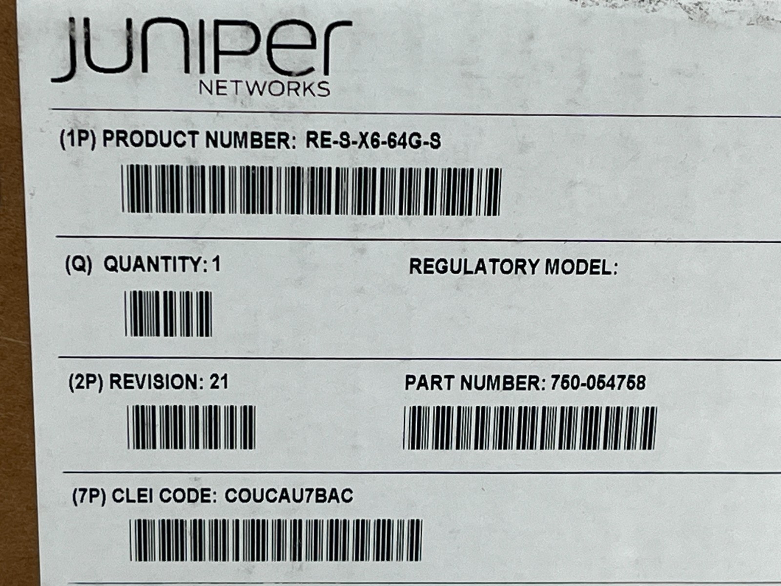 Juniper Networks RE-S-X6-64G-S Routing Engine 750-054758 COUCAU7BAD New Sealed