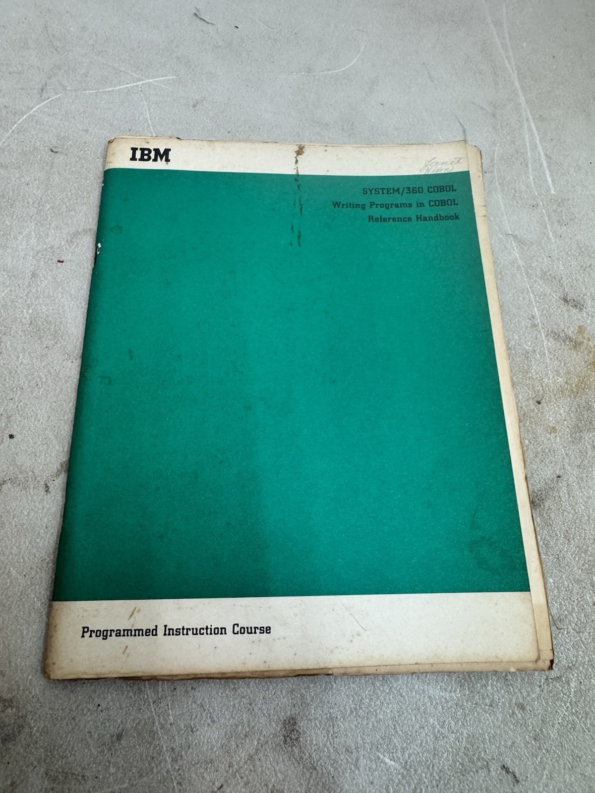 IBM System/360 Writing Programs in COBOL Reference Handbook Vintage Manual