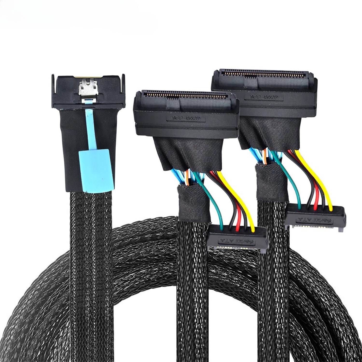 Slimline SAS MCIO 8i 74Pin to 2X SFF-8639 15Pin High Speed Server Data Cable