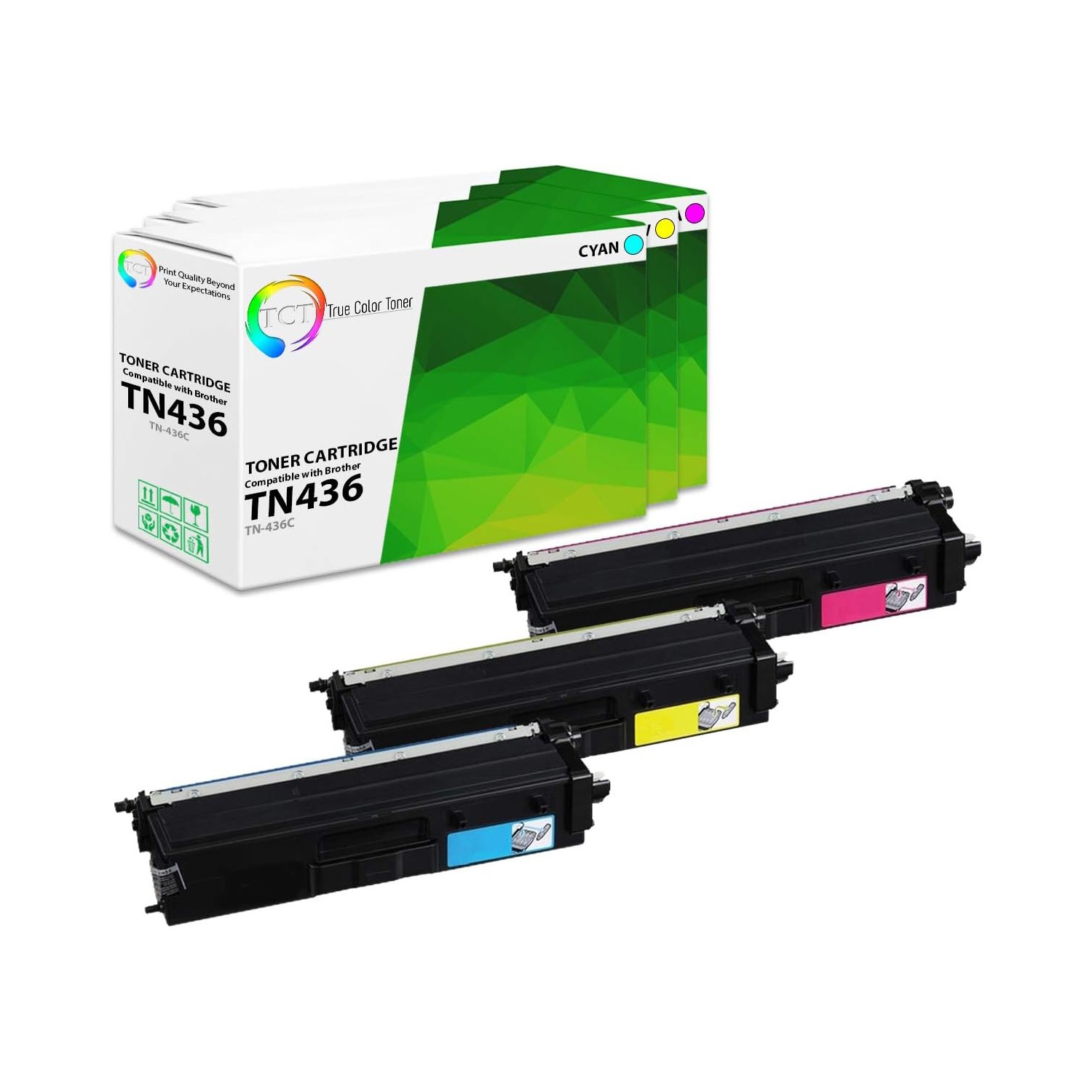 3Pk TCT TN436 CMY Color Bundle For Brother HL-L8260CDW L8360CDW Compatible